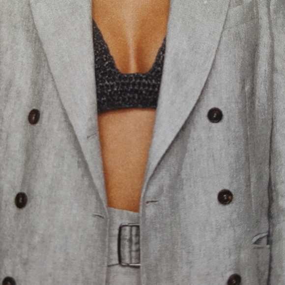 Reversible Bikini Top African Cotton Size Med Blue Yellow Pattern - Picture 6 of 8